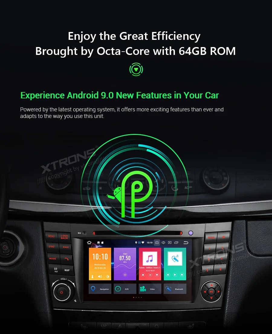 Sale 7" Android 9.0 4G+64G Car DVD Multimedia GPS Radio for Mercedes-Benz CLS-Class W219 2005-2006 (CLS-350/CLS-500/CLS-55 AMG) 6