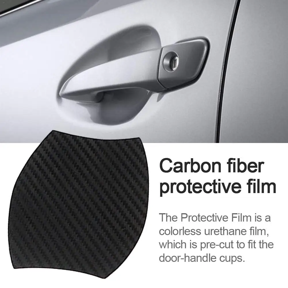 WENCHUAN 4PCS Car Carbon Fiber Sticker Suitable for Acura Car Door Handle Scratch Protective Film Sticker Car Logo Door Cup Scratch Protective Film Protector Sticker Car Door Protective Film 