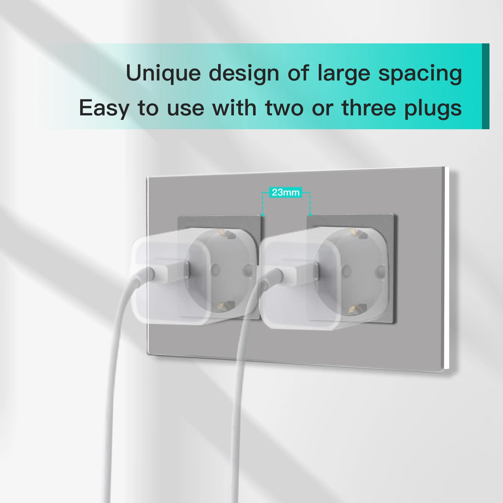 BSEED Double Socket EU Socket EU Standard Wall Socket 3 Colors White Black  Gloden Crystal Glass Panel 16A 110V 240V|Electrical Sockets| - AliExpress