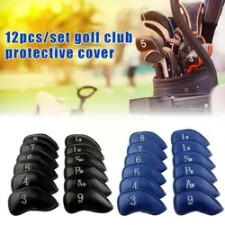 12pcs/set Portable Pu Golf Club Iron Covers Protector Set 19 Dropship Golfs Cover D11 D5f2