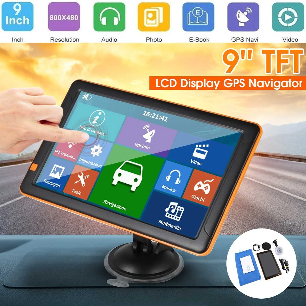 Audew Универсальный " /9" Автомобильный грузовик gps навигатор Sat Nav TFT lcd HD 256MB 8G Европа/Северная Америка/Австралия Карта автомобиля gps навигация
