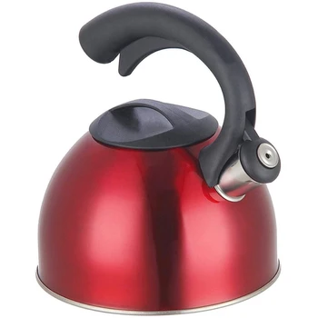 

Stovetop Whistle Teakettle, Durable Construction Design, Cool Contact Grip Handle and Lid, Pleasant Sounding Whistle