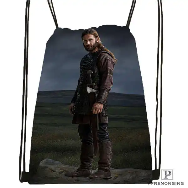 Drawstring Backpack Пользовательские VIKINGS_action_drama_ походная сумка на шнурке милый рюкзак для детей(черная спинка) 31x40 см#20180611-02-92 - Цвет: Drawstring Backpack