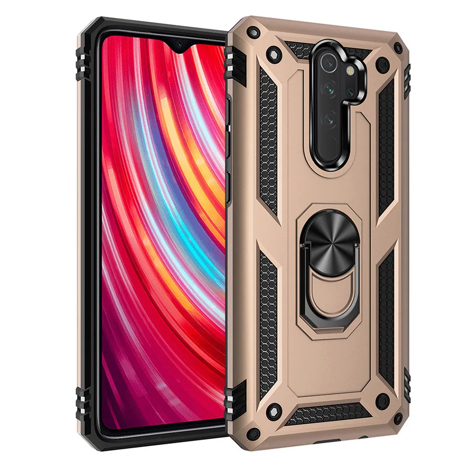 Противоударный защитный чехол для Redmi Note 8 7 pro, чехол для телефона Xiaomi Redmi 7 7A 9 9T CC9 CC9e K20 pro, силиконовый чехол с кольцом - Цвет: Gold