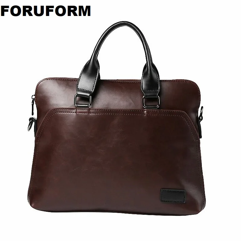 

Men's Crazy Horse PU Leather Handbags Vintage Business Office Briefcase Work totes Male Crossbody Bags ZH-221