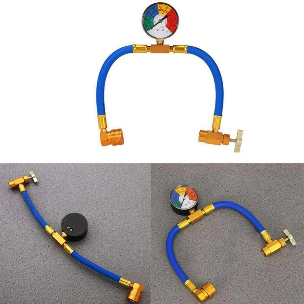 100PSI Car Air Conditioning Refrigerant Charging Hose Pipe With Gauge for M14 R134A Car Accessories