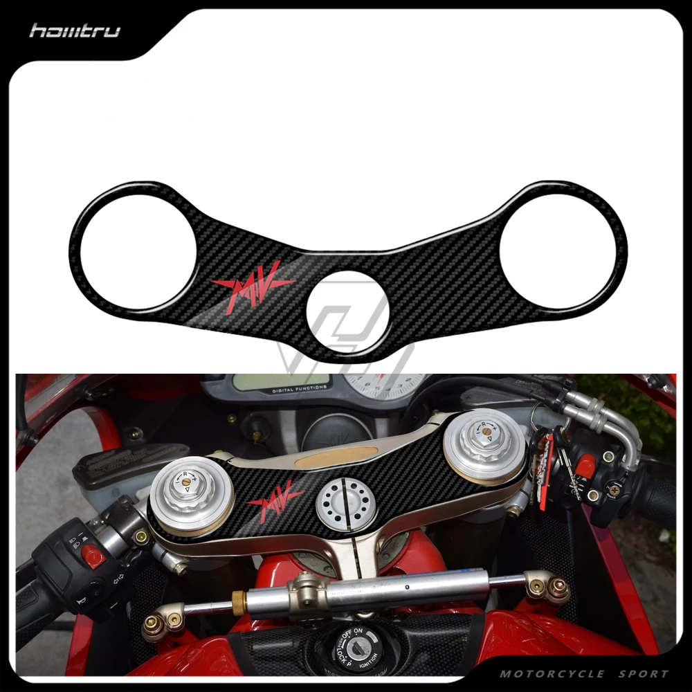 3D Carbon-look Upper Triple Yoke Defender Case for MV Agusta F4 Models 2000-2006 motorcycle carbon look top triple clamp yoke sticker for mv agusta f4 models 2000 2001 2002 2003 2004 2005 2006