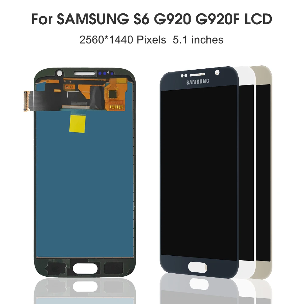 Протестированный S6 ЖК-дисплей для SAMSUNG GALAXY S6 G920 G920F ЖК-экран дигитайзер SM-G920F G920F G920FD сборка Замена 5,1 ''ЖК-дисплей
