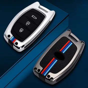 Custodia per chiave auto in lega di zinco per HYUNDAI TUCSON IX35 SOLARIS I25 I30 MISTRA ACCENT Car KEY Bag Smart Key Car Styling portachiavi - Custodia per chiave auto in lega di zinco per HYUNDAI TUCSON IX35 SOLARIS I25 I30