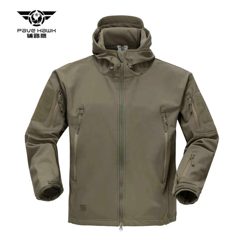 

PAVE HAWK Men Tactical Jacket Soft Shell Jacket Military Hooded Coat Man Waterproof Windproof Army Fleece Clothing Camo Colors