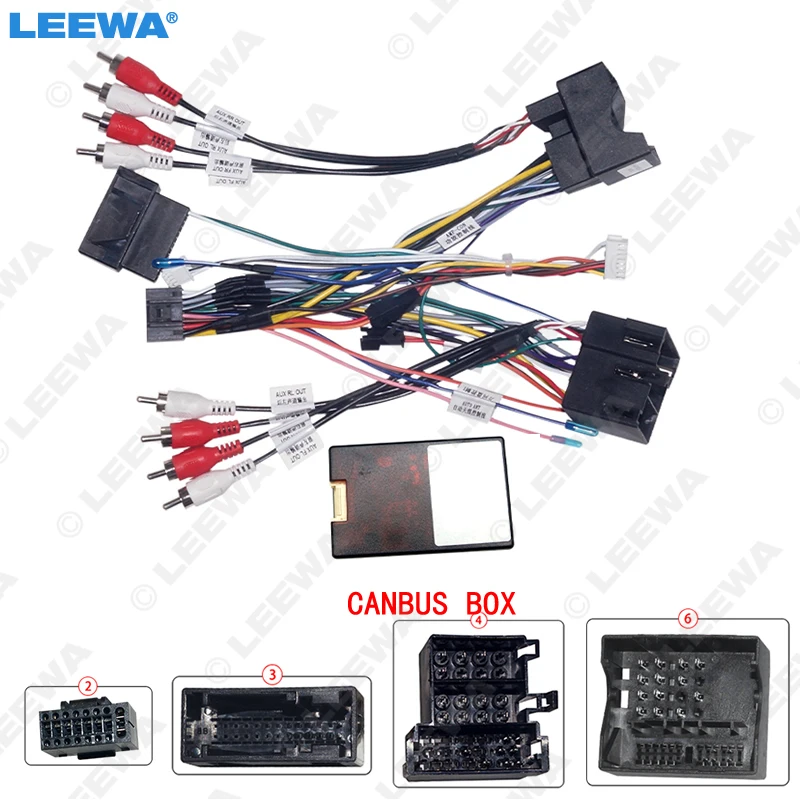 

Автомобильный аудиокабель LEEWA Android 16PIN, адаптер питания с коробкой Canbus для Audi 2004-2008 A3/A4/A6/TT, Жгут электропроводки, радио провод