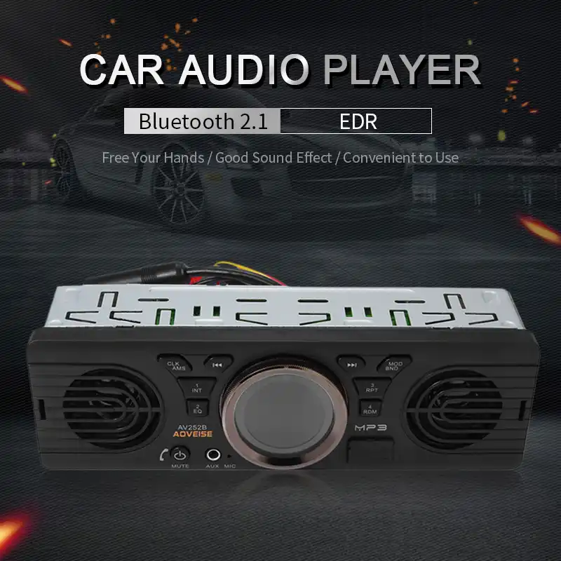 Автомобильная электроника AV252B, 12 В, Bluetooth 2,1 + EDR, MP3-аудиоплеер в приборной панели, автомобильное стерео, FM-радио с портом USB/TF-карты
