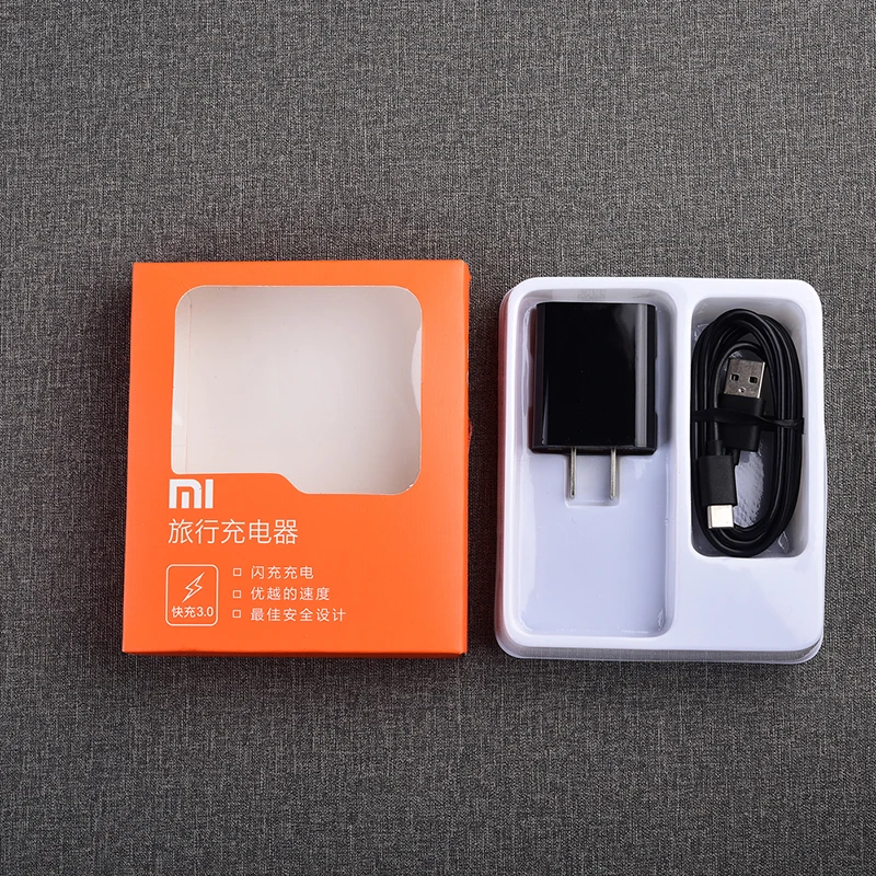 Xiao mi 5 18 Вт EU/US QC 3,0 адаптер питания быстрое зарядное устройство type-C/mi cro USB линия передачи данных для mi 8 se lite a2 a1 mi x 2 2s 3 max - Цвет: US and Type-C Set