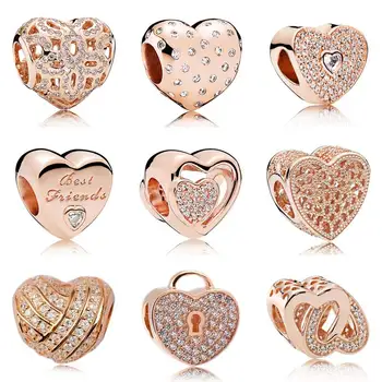 

Crystal Account,Shape Heart 925 Sterling Silver Original Classic Authentic Jewelry Charming,fit Original Bracelet Women DIY Gift