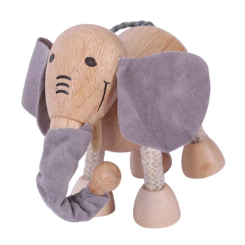 

3D Wooden Cute Elephant Building Blocks Decorative Doll Simulation Animal Model Baby Children Learning Educational Toy
