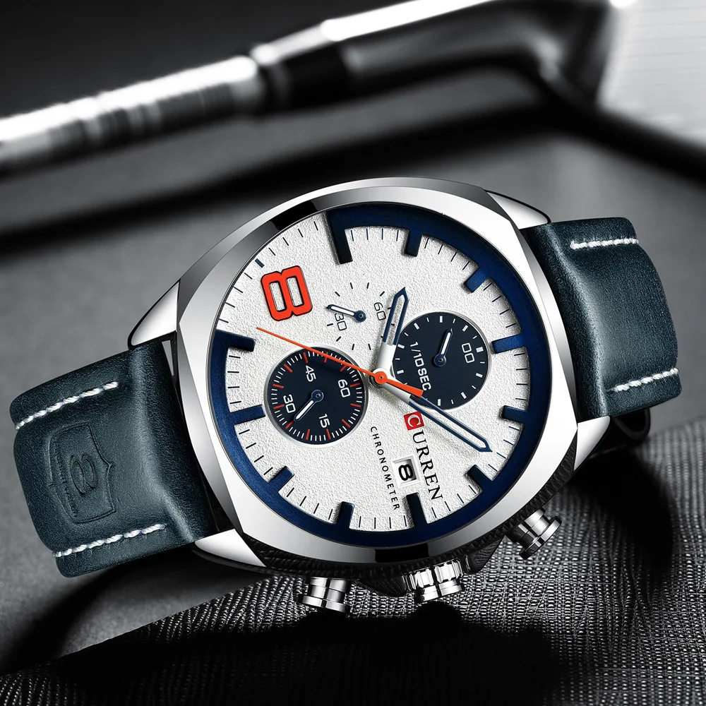 

Curren Karui En 8324 Circle Waterproof Belt Watch Simple Six-pin Multi-functional Calendar Watch