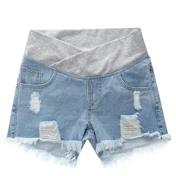 

Pregnant Women's Shorts Summer Wear Low-waisted Denim Shorts Summer Loose Pants for Pregnant Women Clothes maternity shorts
