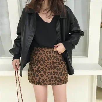 

Fall Winter Women Buttons Turn-Down Collar Shirts Big Pocket Black Faux Leather Blouse Casual Solid Loose Shirts