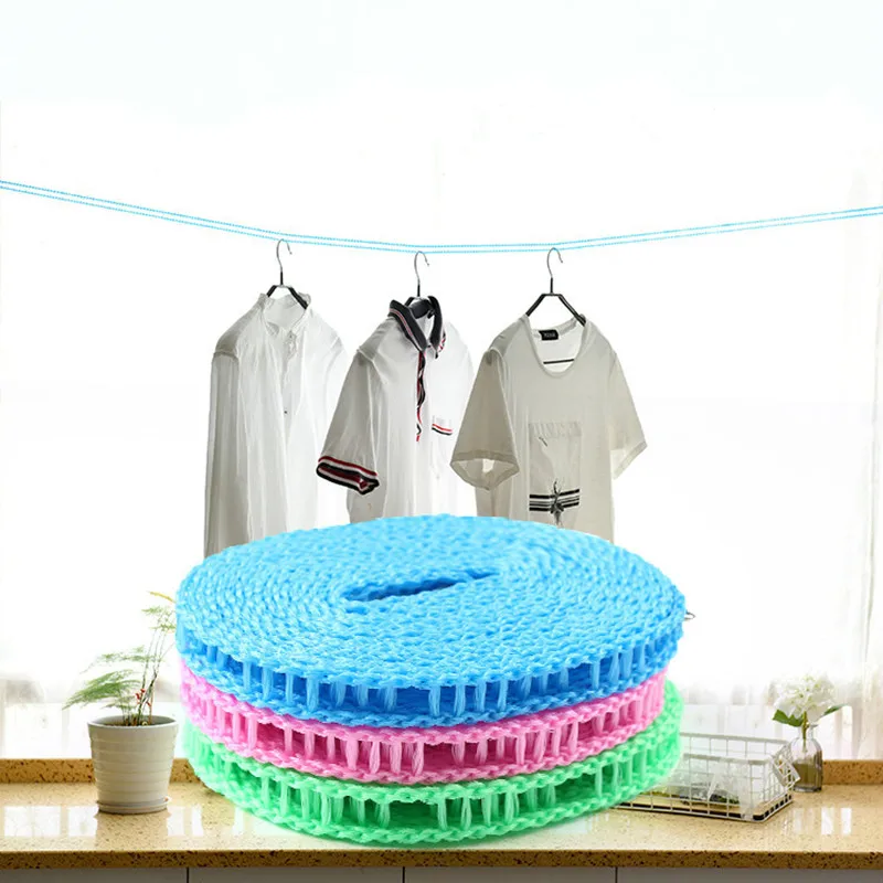 

3M/5M Anti-Slip Clothesline Portable Outdoor Windproof Clothesline Travel Retractable Rope Washing Line Drying Clothes Hanger