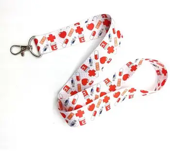

Hot New 20 pcs Doctors nurse Neck Strap Lanyards Badge Holder Rope Pendant Key Chain Accessories Gift