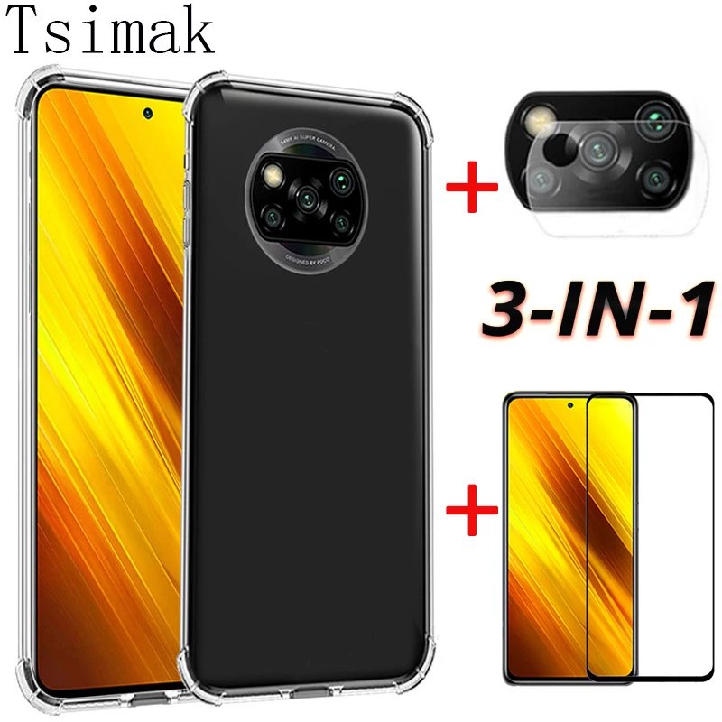Poco X3 Tempered Screen Protector Case Poco X3 Pro Phone Case
