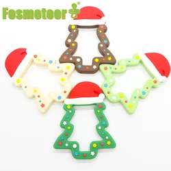 Fosmeteor Silicone Christmas Tree Teether Cute Food Grade Silicone Pendants DIY Accessories Nursing Teething Toys Baby Teether