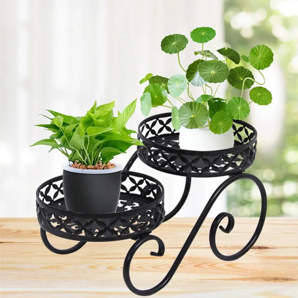 

Wrought Iron Flower Stand High And Low Succulent Plant Pot Rack Simple Living Room Balcony Floor Plant Stand
