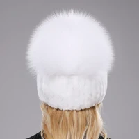 2026 New Style Women Real Genuine Fox Fur Beanies Hat Girls Natural Real Rex Rabbit Fur Skullies Cap Knit Winter Real Fur Hats 4