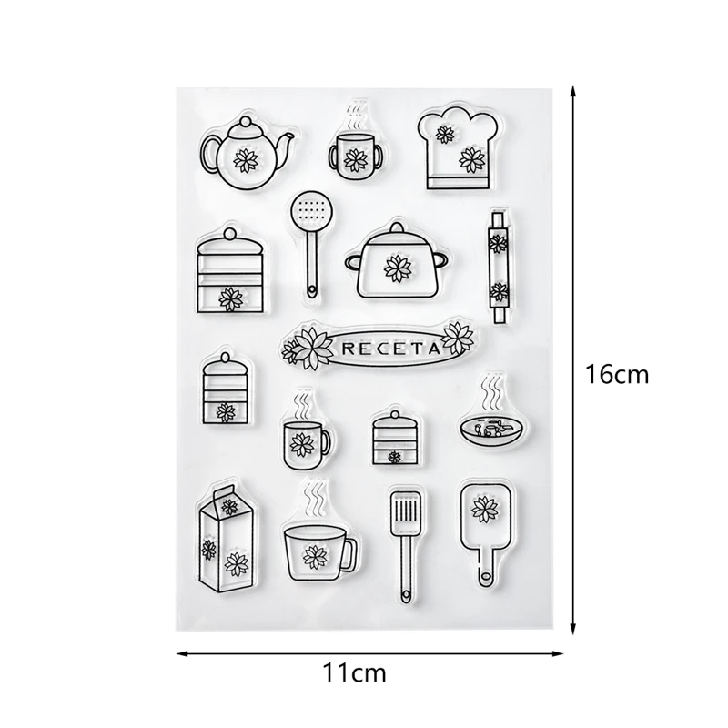 Инструменты для приготовления пищи прозрачные штампы резиновая Прозрачная силиконовая печать для DIY Скрапбукинг фото украшение для альбома штамп ремесла