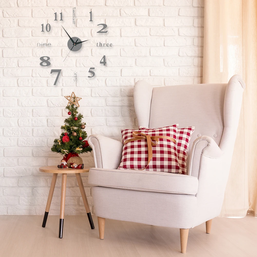 DIY большие настенные часы Современные Простые Акриловые самоклеющиеся 3D