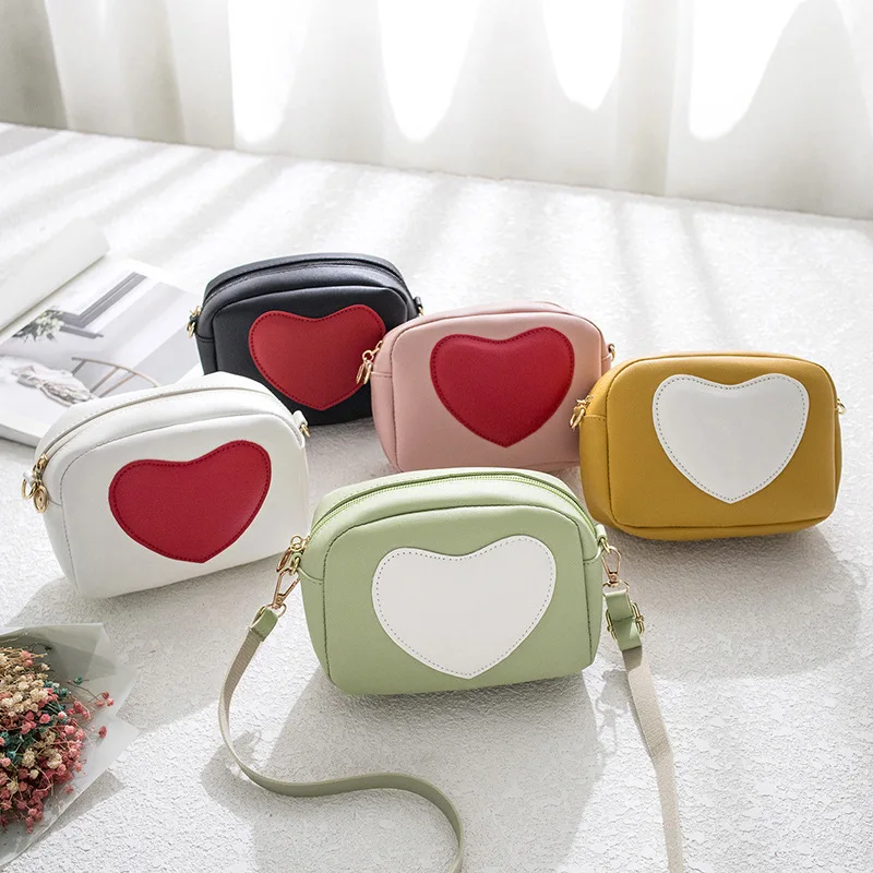 

Korean-style Mixed Colors Creative Heart Shape Phone Bag 2020-New Products Women's Shoulder Change Packet