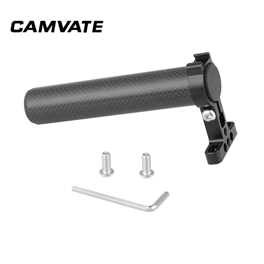 

CAMVATE Top Hand Grip (Carbon Fiber Made) With 1/4"-20 Mounting Points & Shoe Mount For DSLR Camera Cage Kit C2359