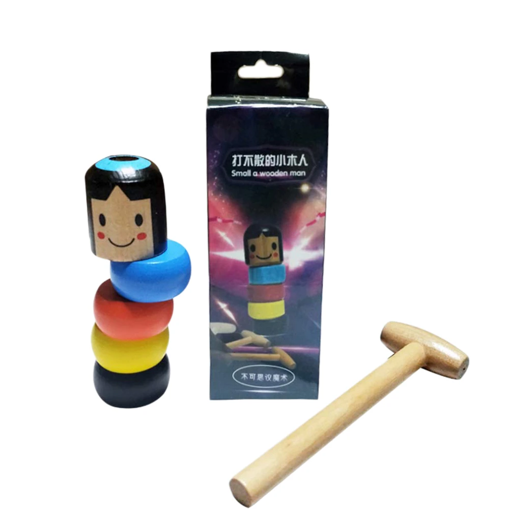 1 Set Magic Toy Immortal Daruma Unbreakable Wooden Man Tricks Props Fun Kids Toy