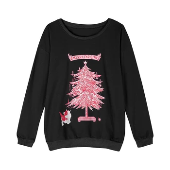 

Kureas Christmas Jumper Women Autumn Winter Long Sleeve Sweatshirt Printed Casual Knite Tops Baggy Hoodies