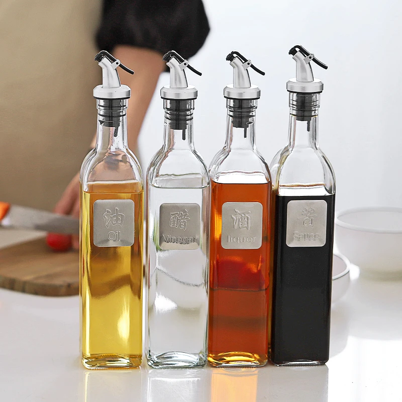 Кулинарная бутылка приправы диспенсер соус бутылка стеклянная бутылка для хранения для масла и уксуса творческие кухонные инструменты аксессуары - Цвет: Full set