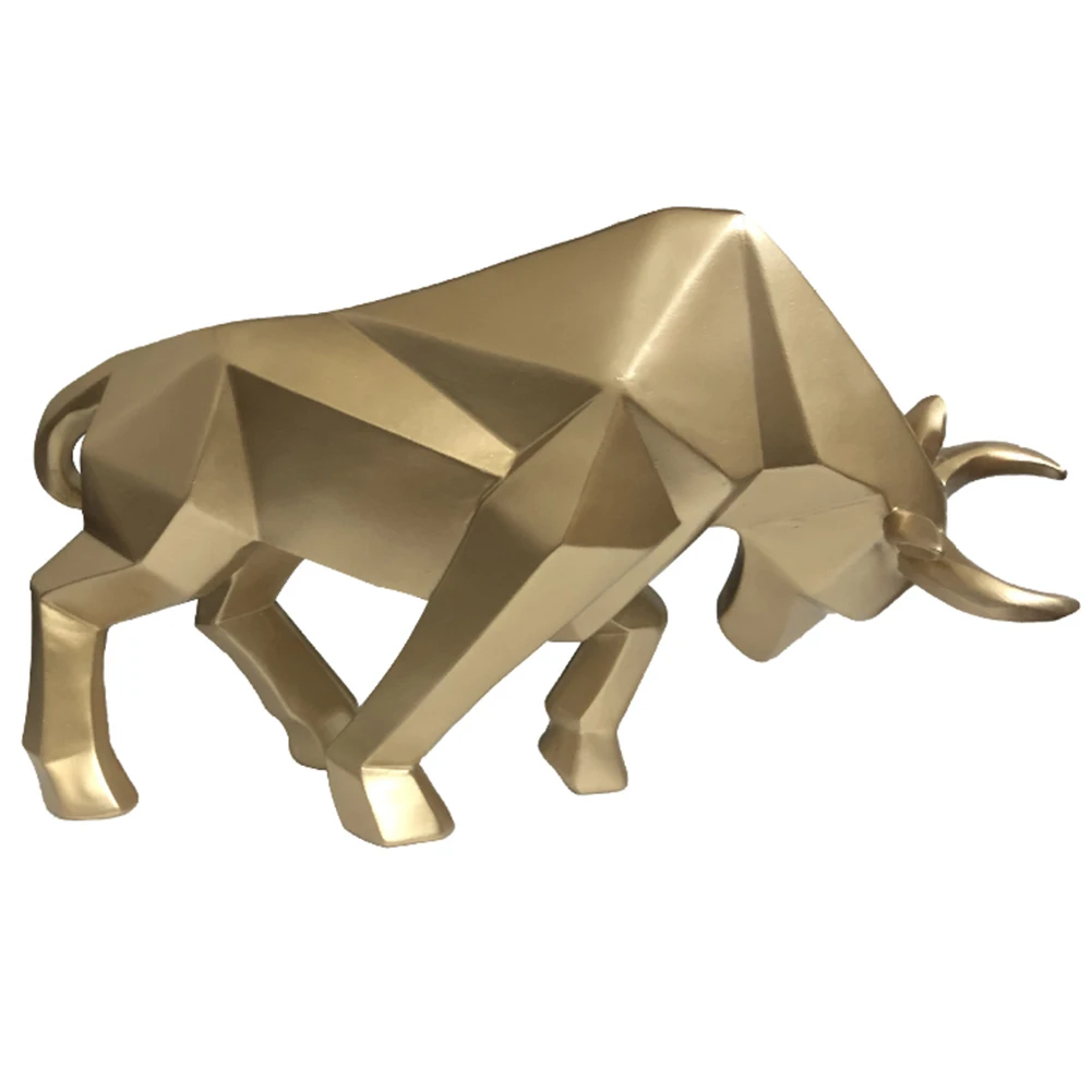 

Abstract Accessories Desktop Hotel Animal Figurines Geometric Cattle Statue Ox Ornament Bull Sculpture Home Decoration Morden