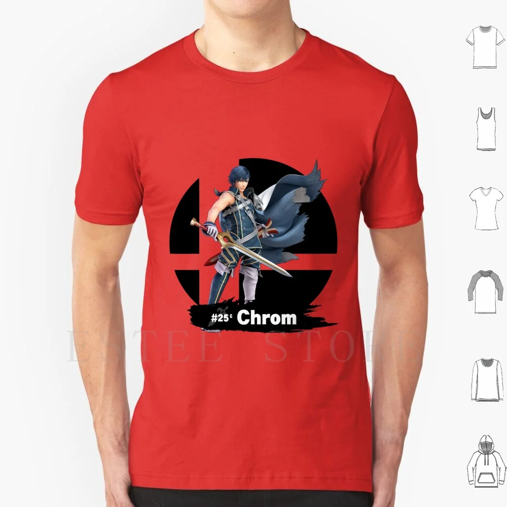 Super Smash Bros Ultimate-25 & Epsilon; Chrom T Shirt Cotton Men Diy Print Smash Bros Ultimate Fire Emblem Chrom Fire Emblem Risveglio