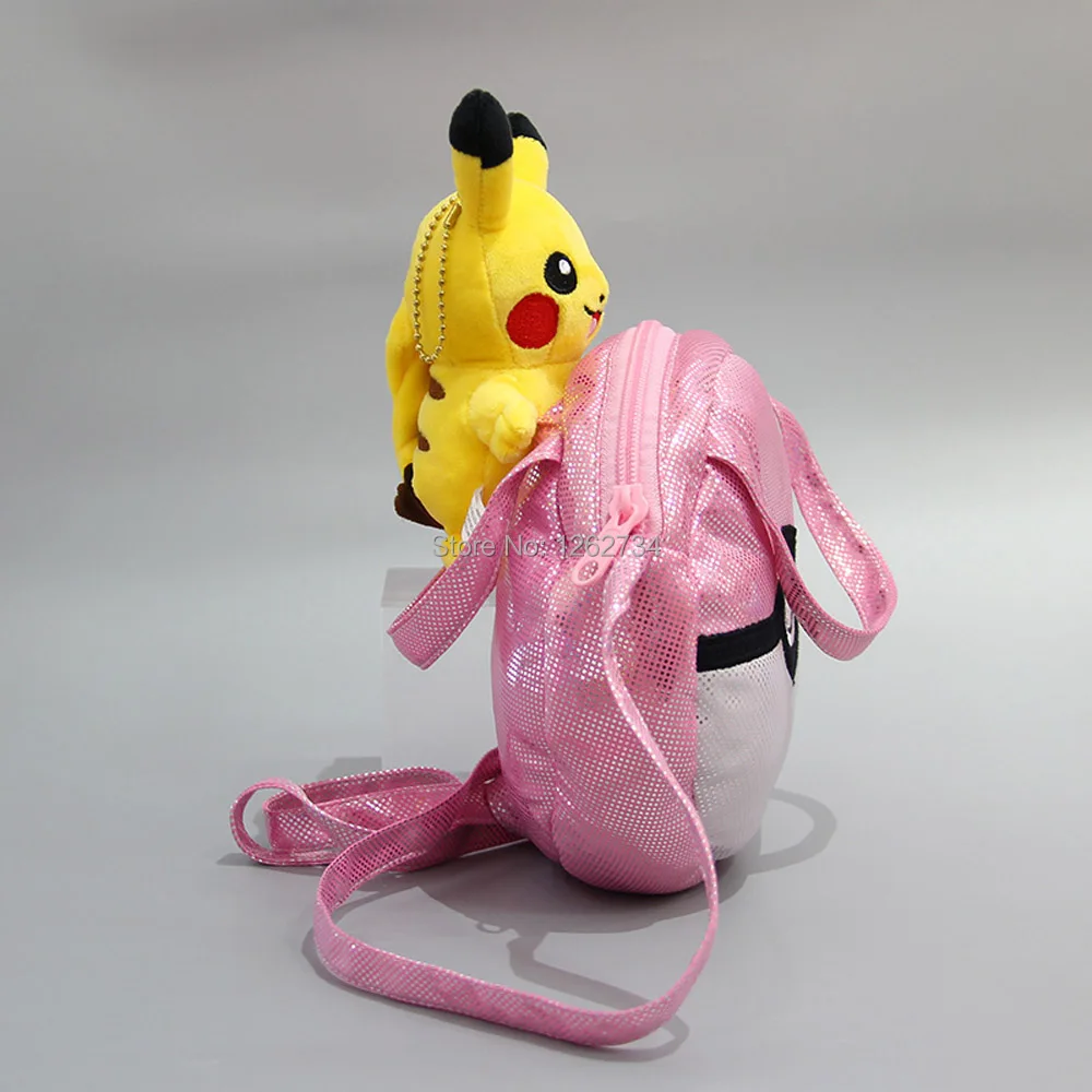 Free Shipping EMS 50/Lot Pikachu Ball 18X16CM Plush Shoulder Bag Handbags Figure Toy