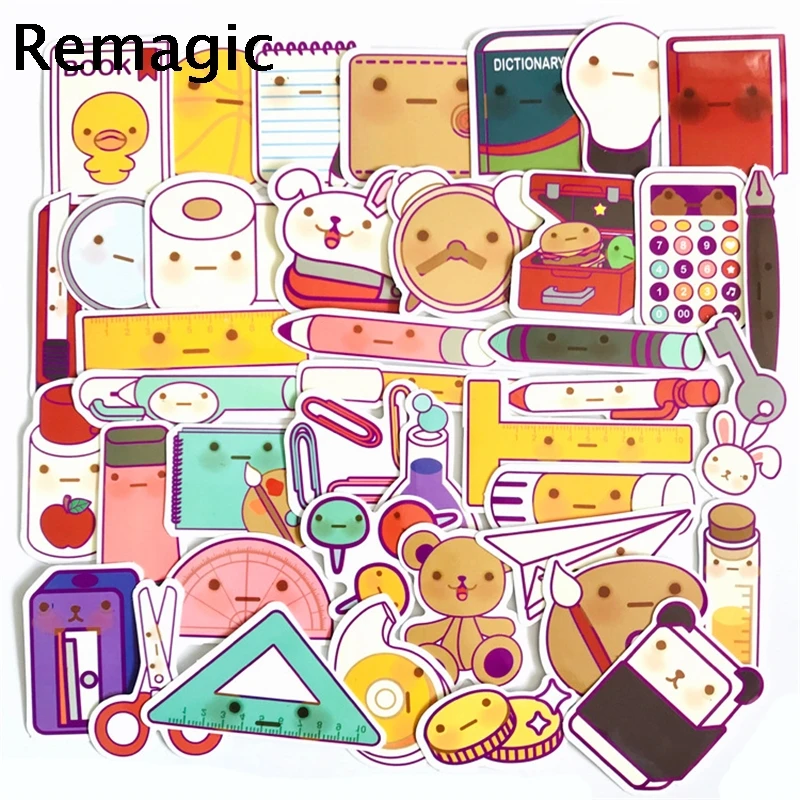 41pcs Cartoon lovely stationery scrapbooking set Stickers pack anime vintage paster cosplay scrapbooking phone laptop decoration
