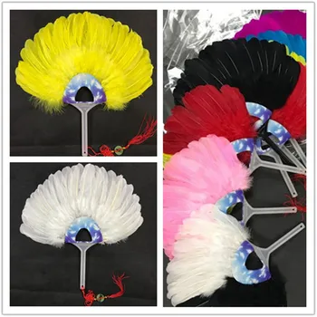 

Elegant White Dance Feather Fans Belly Dancing Fan Halloween Party Stage Performances Craft Fans party decoration supplies