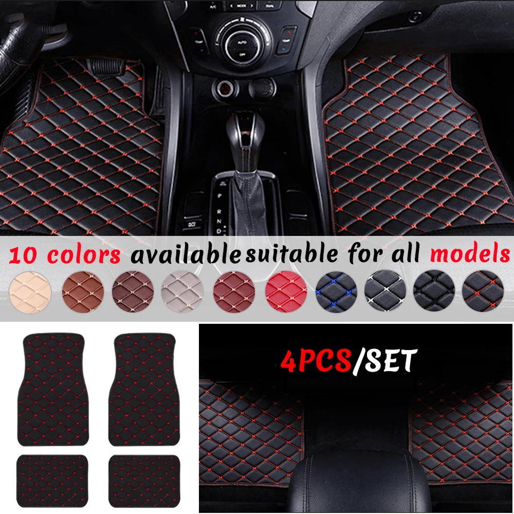 

4pcs Car Floor Mats For TOYOTA Prius Previa Reiz Sienna Tundra Vios Fortuner Kluger CHR Tacoma Supra Auto Floor Liners Interior