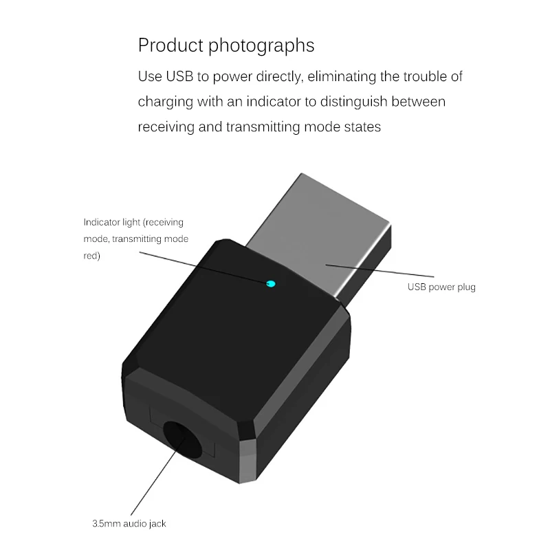 Портативный 5,0 USB Bluetooth передатчик ТВ-приемник Мини 2 в 1 3,5 мм Aux HiFi стерео аудио беспроводной адаптер ключ для автомобиля ПК