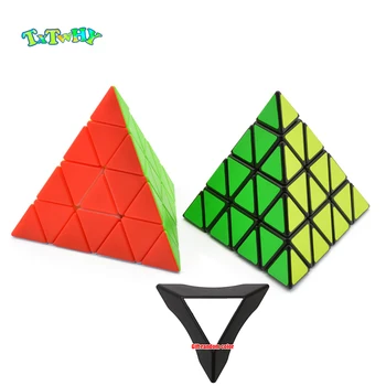 

4x4x4 Pyramid Cube Black/Stickerless Magic Cube KiloPyramid Cube 4x4 Speed Puzzle Cube Educational Magico Cubo Toys Gifts