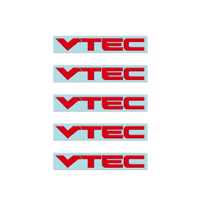 10 шт. 3D автостайлинг красный серебристый VTEC логотип металлическая эмблема никель наклейка из сплава для Honda Civic Accord Odyssey Spirior CRV SUV - Название цвета: Red 5PCS