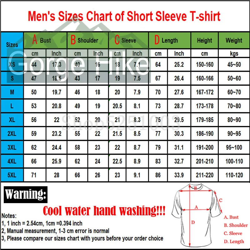 Men's Size Chart(4XL-5XL)