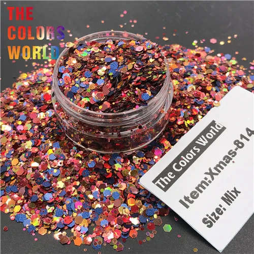 Xmas-814 50g TCT-370 Christmas Nails Glitter Nail Art Christmas Decoration Resin Art On Tumblers Craft Handmade Accessoires Festival Party - Цвет: Xmas-814 50g