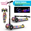 Infant Shining Kid Scooter 2-16Y Height Adjustable Foldable Children Balance Bike Light Flash Baby Ride on Toy Gift for Boy Girl 1