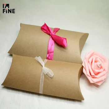 

20*10*4cm Large Kraft Craft Paper Jewelry Pack pillow Box Gift packaging Box wedding,Wedding Party Candy pillow Packaging Box