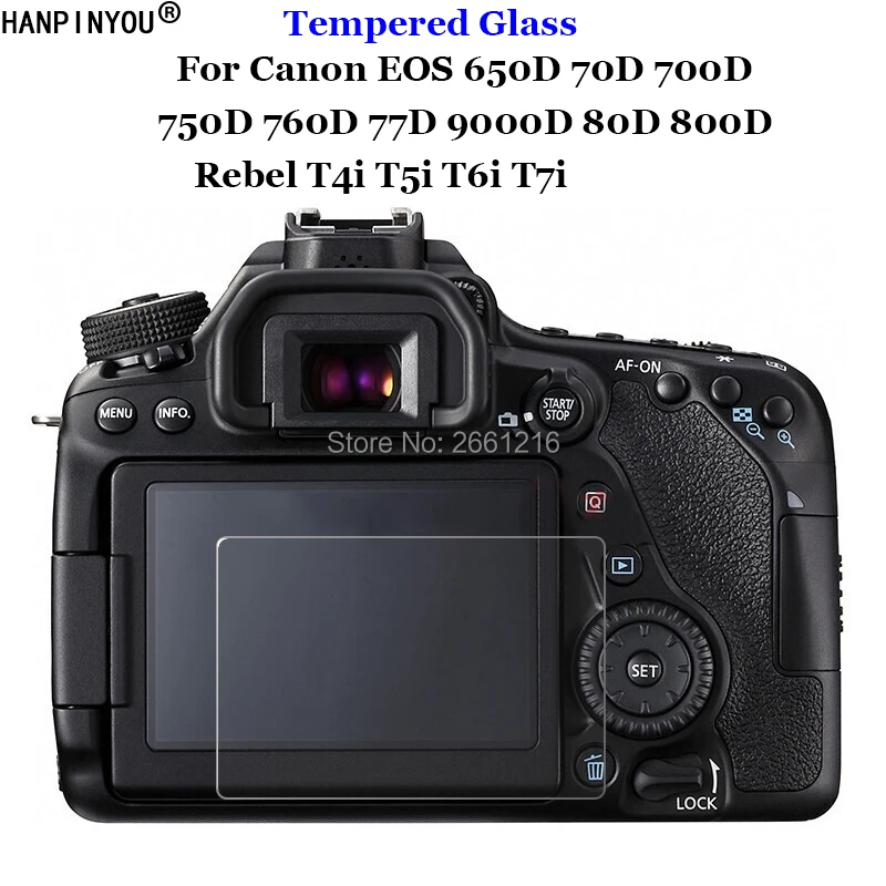 Для цифровой однообъективной зеркальной камеры Canon EOS 650D 70D 700D 750D 760D 77D 9000D 80D 800D Rebel T4i T5i T6i T7i закаленное Стекло Камера Экран защитная пленка