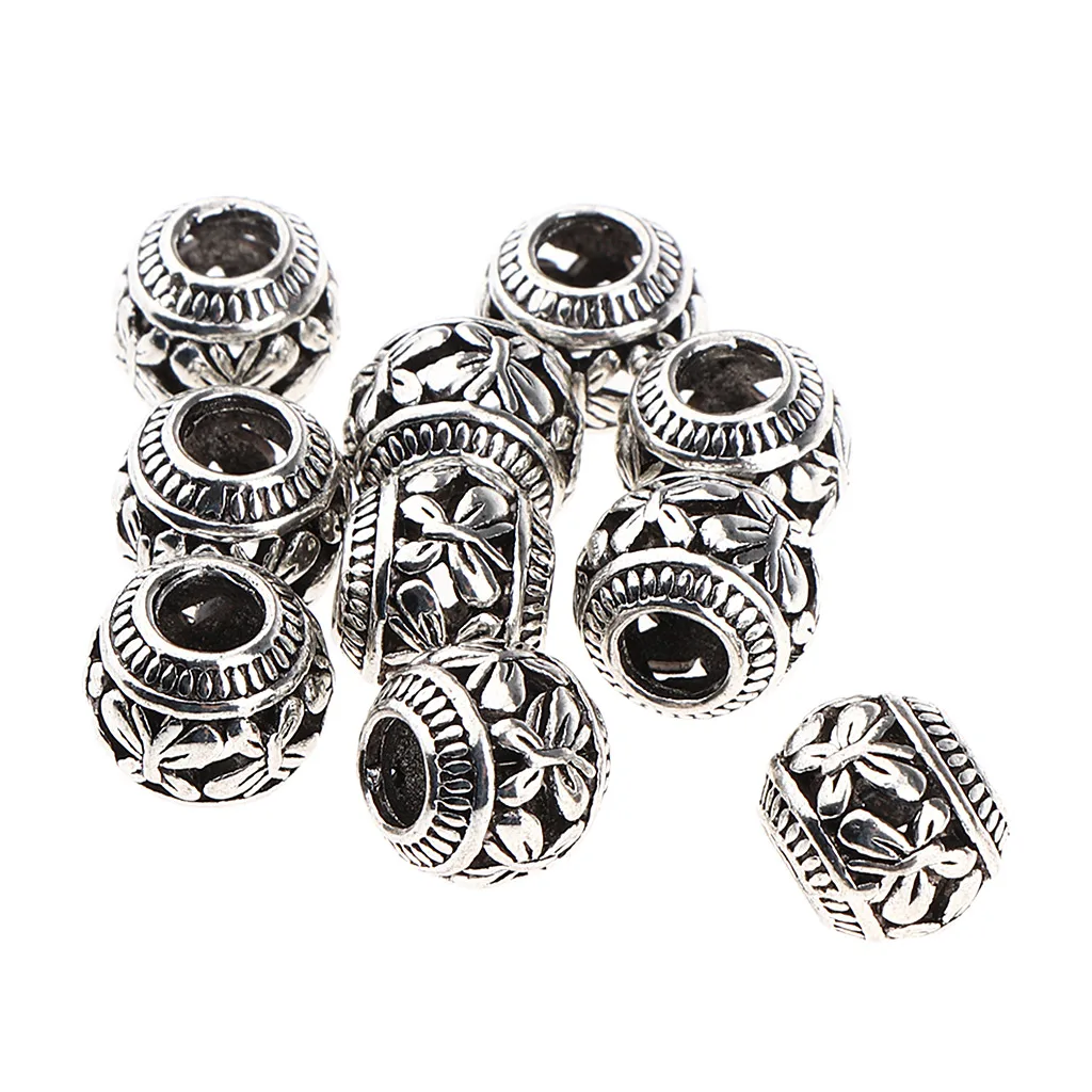 10pcs/set Dreadlocks Beads Hair Rings Tubes Decoration Braiding Hair Braid Cuff Clip